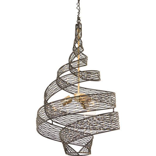Flow I Twist 3-Light Pendant by Varaluz in matte black/french gold. Made from unique in a modern style.