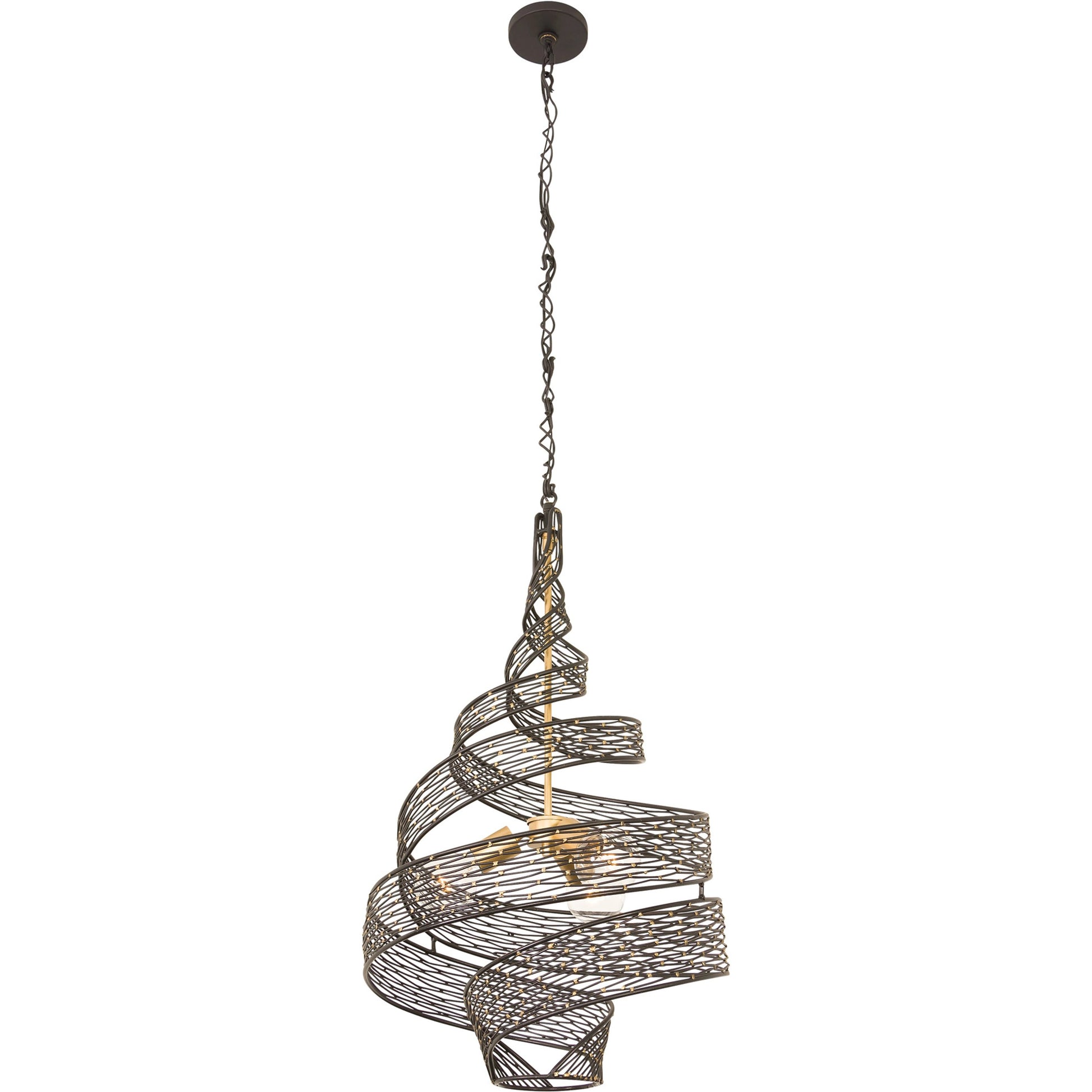 Flow I Twist 3-Light Pendant by Varaluz in matte black/french gold. Made from unique in a modern style.