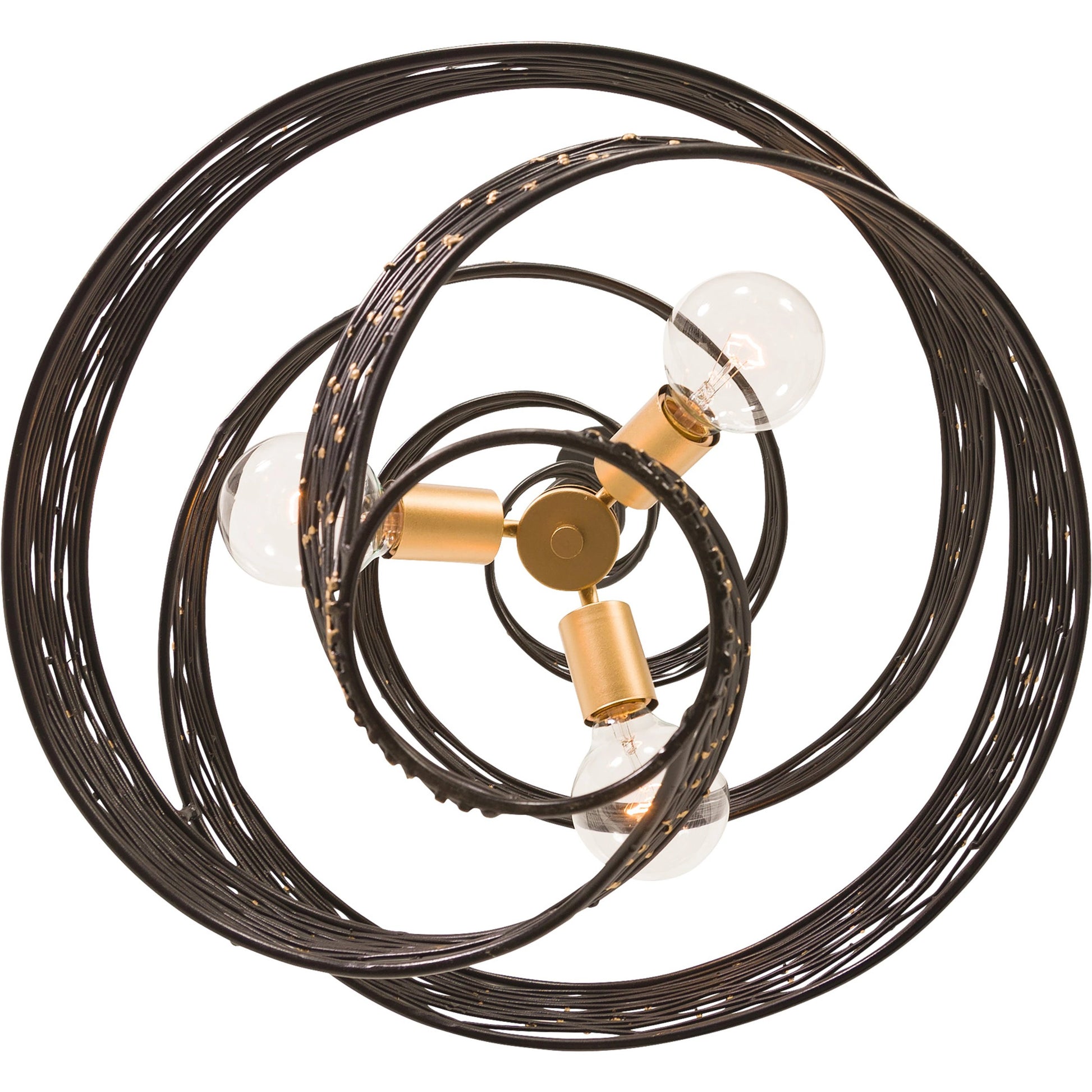 Flow I Twist 3-Light Pendant by Varaluz in matte black/french gold. Made from unique in a modern style.