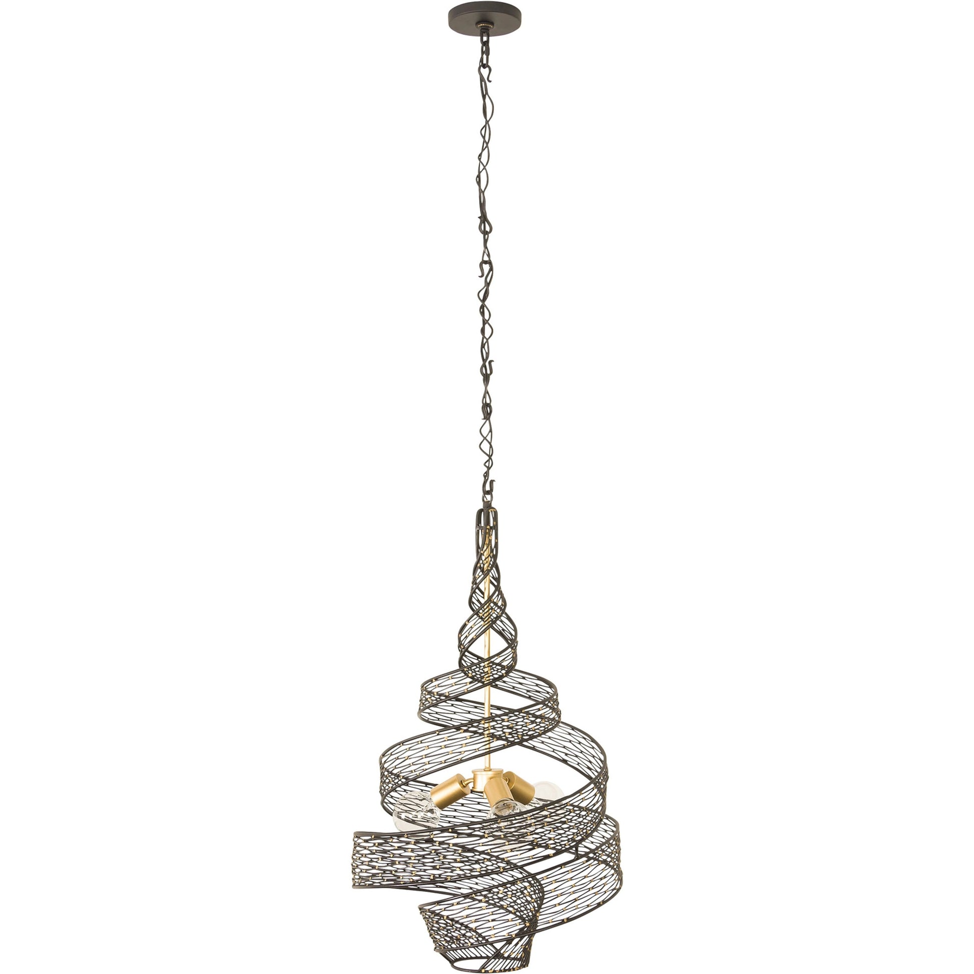Flow I Twist 3-Light Pendant by Varaluz in matte black/french gold. Made from unique in a modern style.