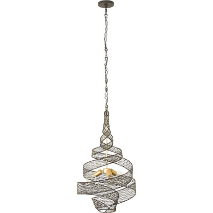 Flow I Twist 3-Light Pendant by Varaluz in matte black/french gold. Made from unique in a modern style.