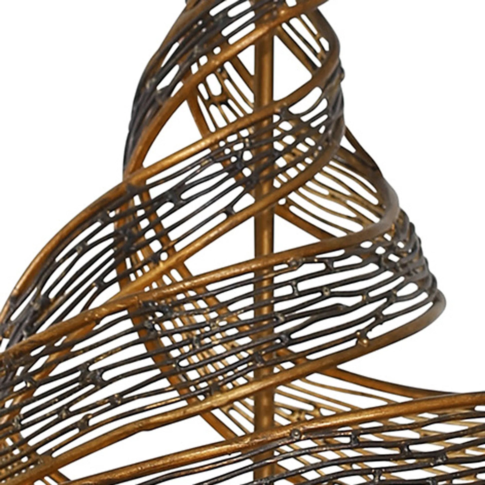 Flow Twist Chandelier by Varaluz in hammered ore. Made from hammered ore in a modern style.