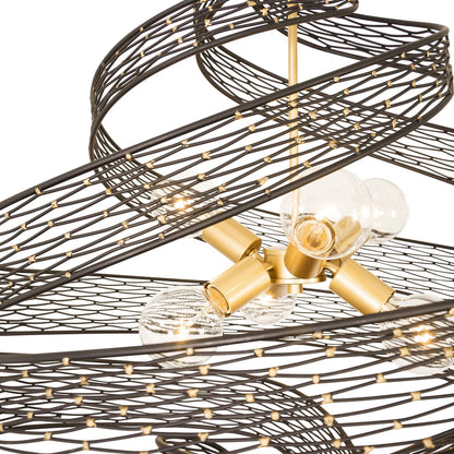 Flow Twist 6-Light Pendant by Varaluz in matte black/french gold. Made from unique in a modern style.