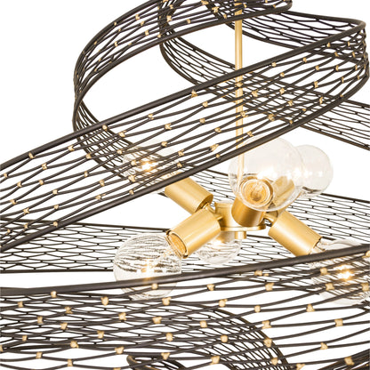Flow Twist 6-Light Pendant by Varaluz in matte black/french gold. Made from unique in a modern style.