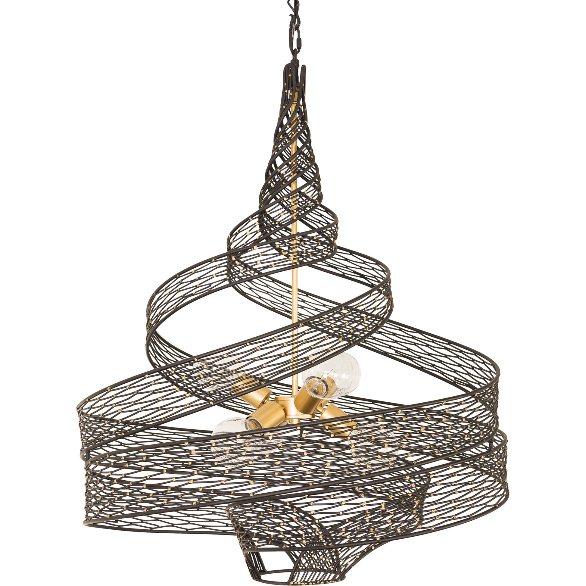 Flow Twist 6-Light Pendant by Varaluz in matte black/french gold. Made from unique in a modern style.