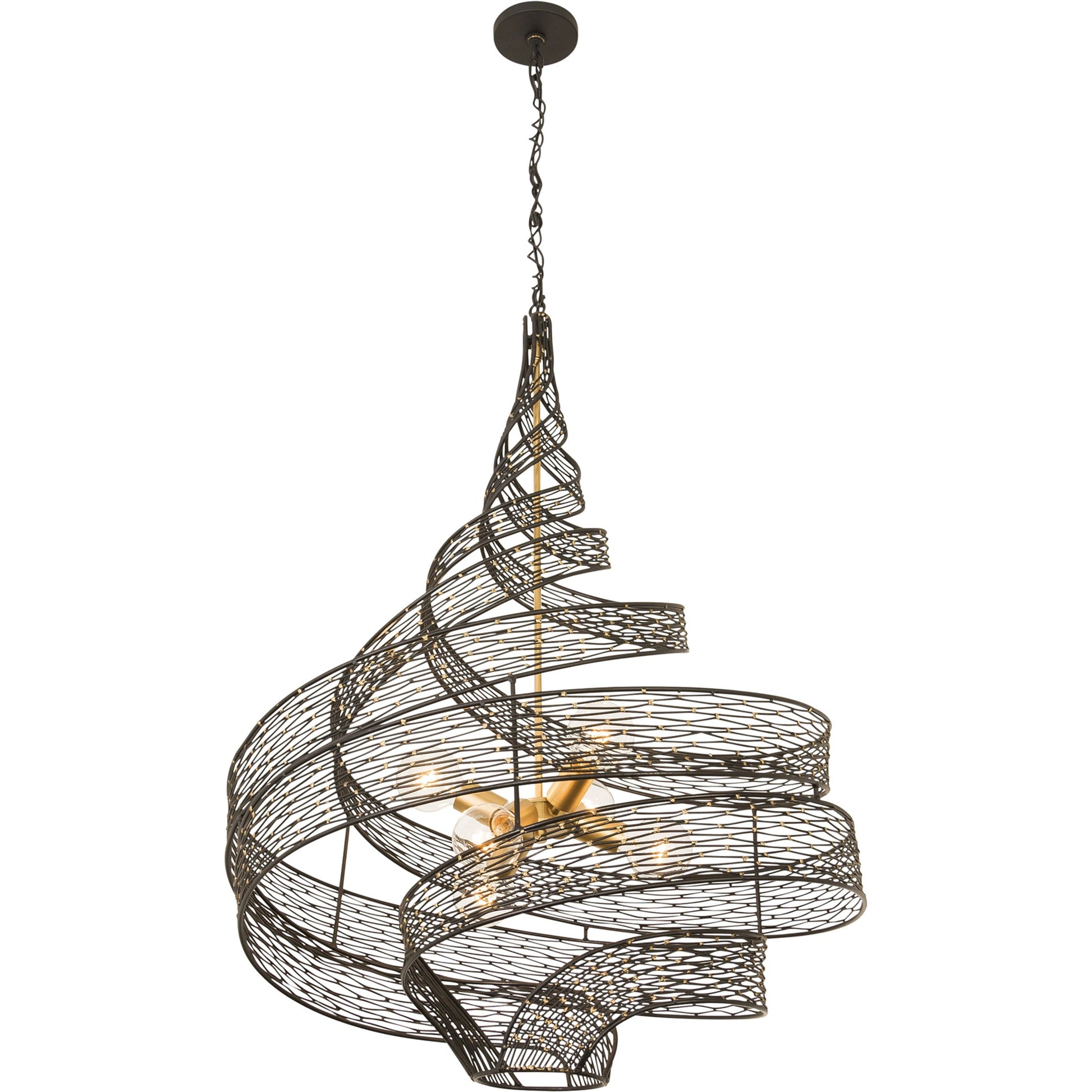 Flow Twist 6-Light Pendant by Varaluz in matte black/french gold. Made from unique in a modern style.
