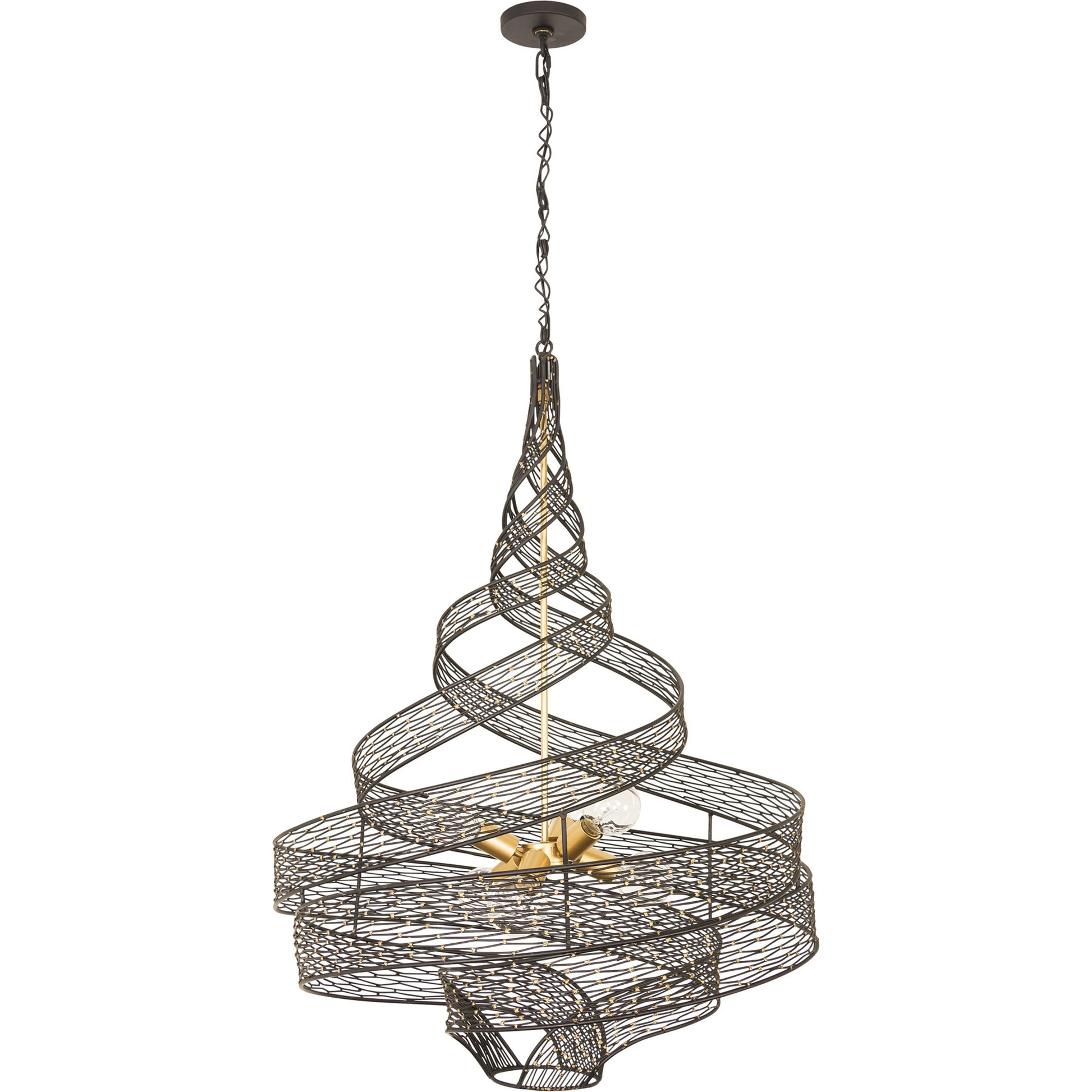 Flow Twist 6-Light Pendant by Varaluz in matte black/french gold. Made from unique in a modern style.