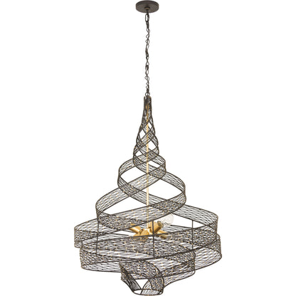 Flow Twist 6-Light Pendant by Varaluz in matte black/french gold. Made from unique in a modern style.