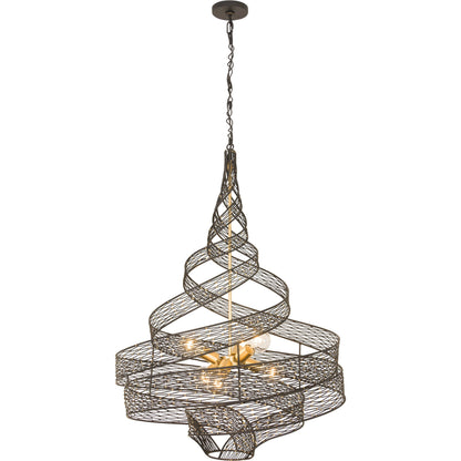 Flow Twist 6-Light Pendant by Varaluz in matte black/french gold. Made from unique in a modern style.