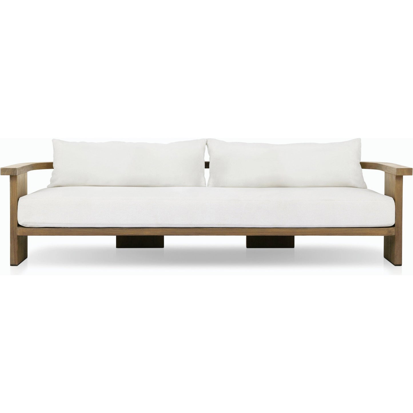 002 SI-2158529 | Additional Silo | Tahana Outdoor Sofa-96" by Four Hands in alessi linen, stained toasted brown-fsc. Made from 100% polypropylene, solid fsc®-certified teak, 59% polyurethane foam, 30% polyester fiber, 11% polyester fiber batting in a moder