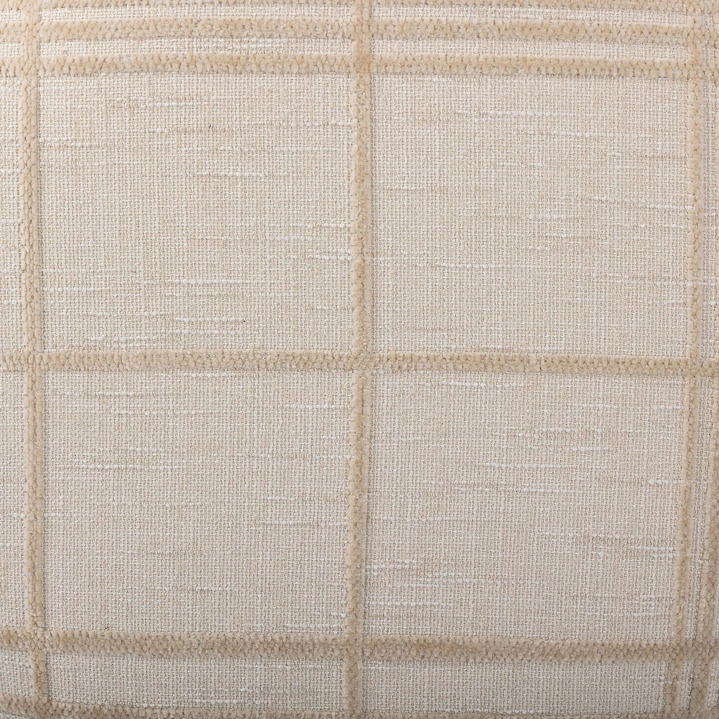 004 SI-2513283 | Closeup | Louise Accent Stool by Four Hands in sheffield ivory, warm oak veneer. Made from 100% polyester, oak veneer in a transitional style.