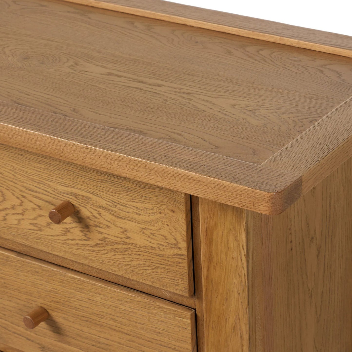 008 SI-2513291 | Closeup | Millbrook Dresser by Four Hands in natural light oak veneer. Made from oak veneer, solid oak in a transitional style.