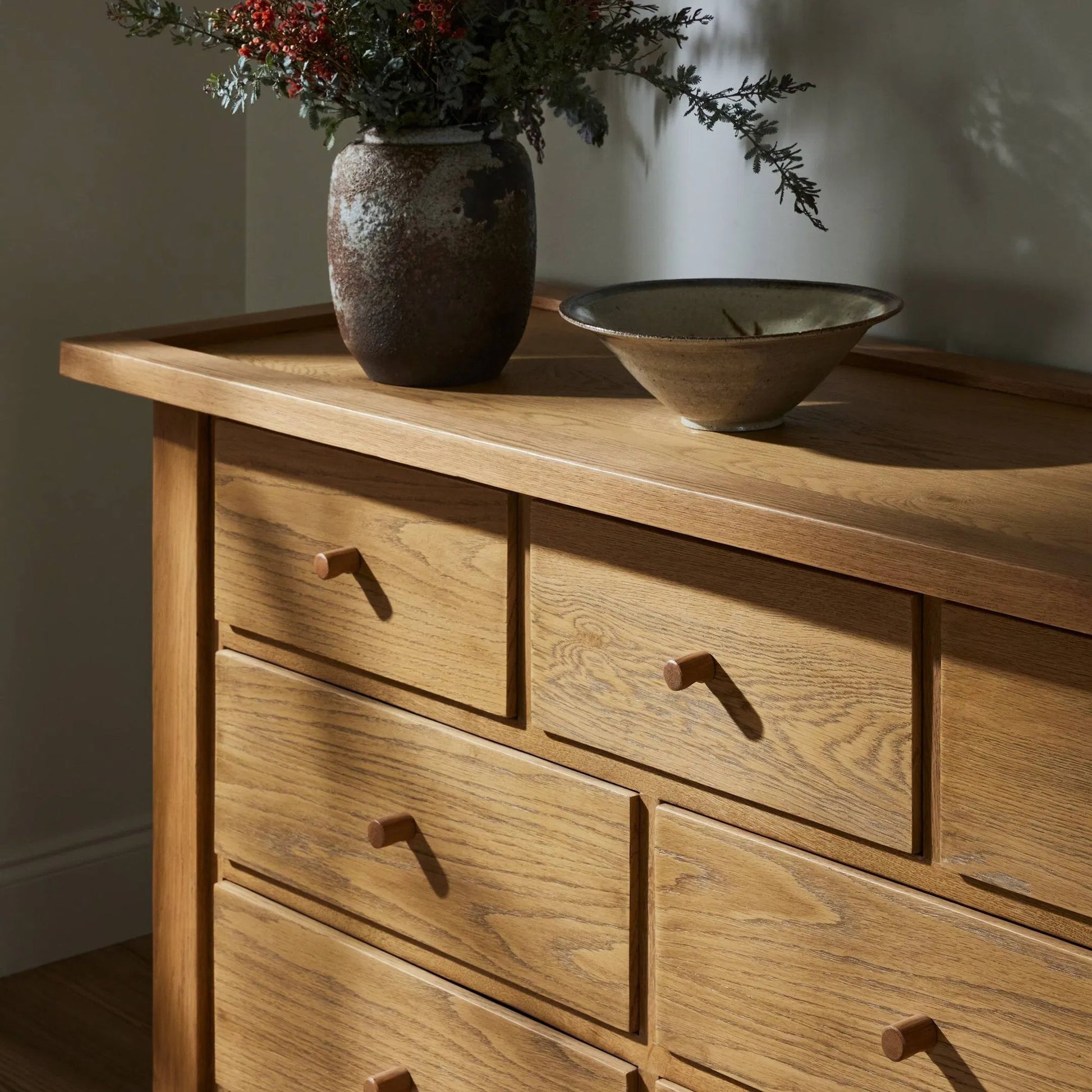 Millbrook Dresser by Four Hands in natural light oak veneer. Made from oak veneer, solid oak in a transitional style.