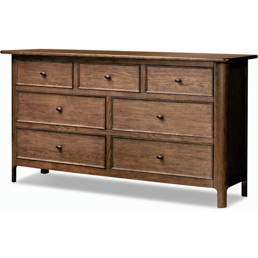 Russ Dresser by Four Hands in aged oak veneer. Made from oak veneer, solid oak in a modern style.