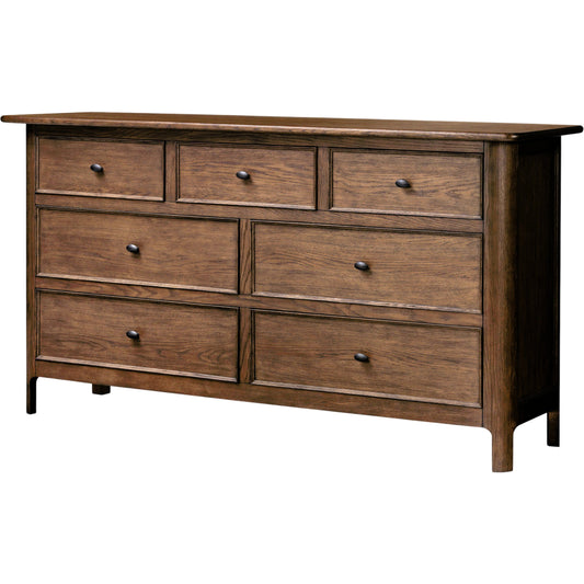 Russ Dresser by Four Hands in aged oak veneer. Made from oak veneer, solid oak in a modern style.