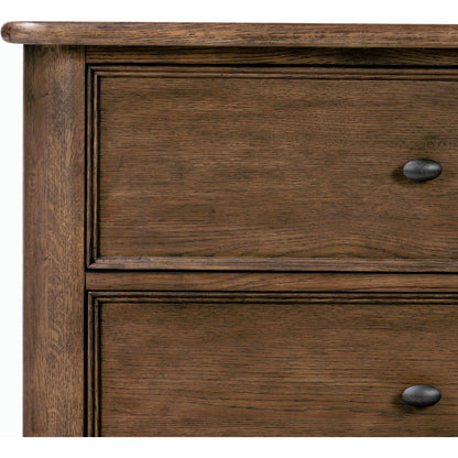 Russ Nightstand by Four Hands in aged oak, aged oak veneer and aged oak. Made from solid oak, oak veneer in a modern style.