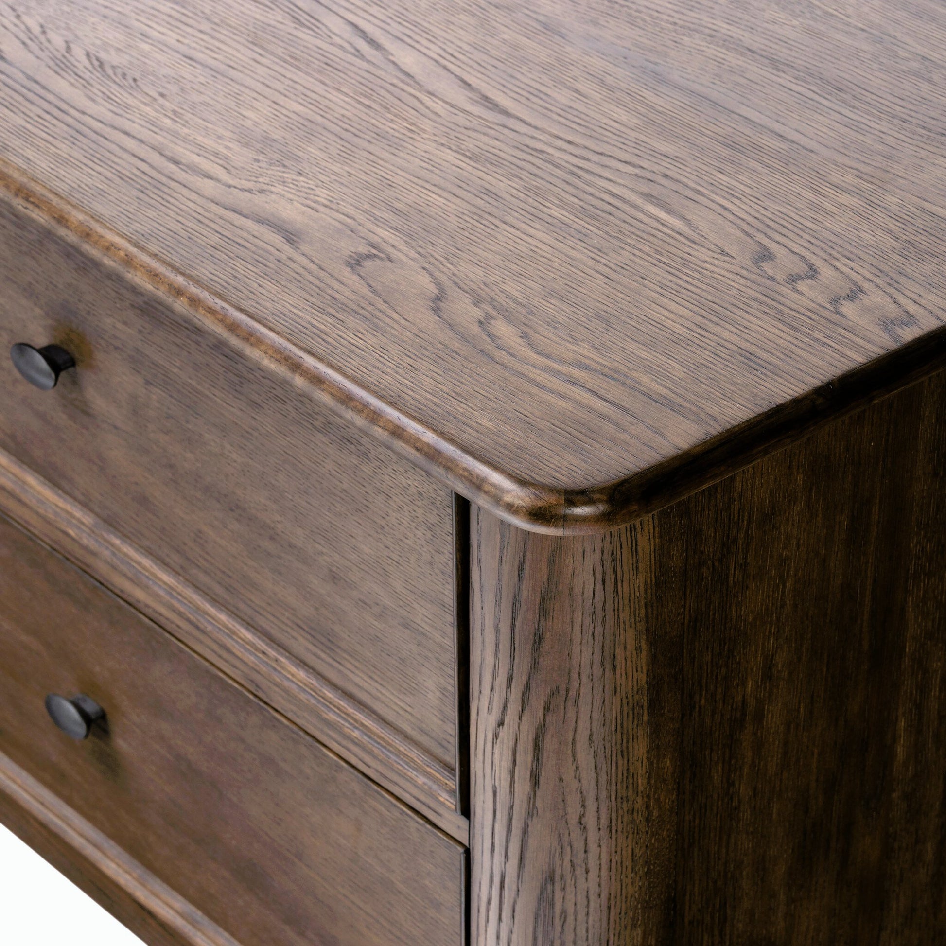Russ Nightstand by Four Hands in aged oak, aged oak veneer and aged oak. Made from solid oak, oak veneer in a modern style.