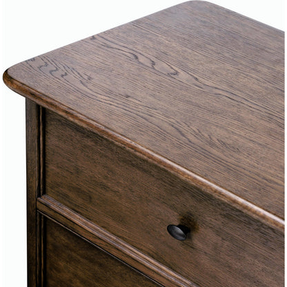 Russ Nightstand by Four Hands in aged oak, aged oak veneer and aged oak. Made from solid oak, oak veneer in a modern style.