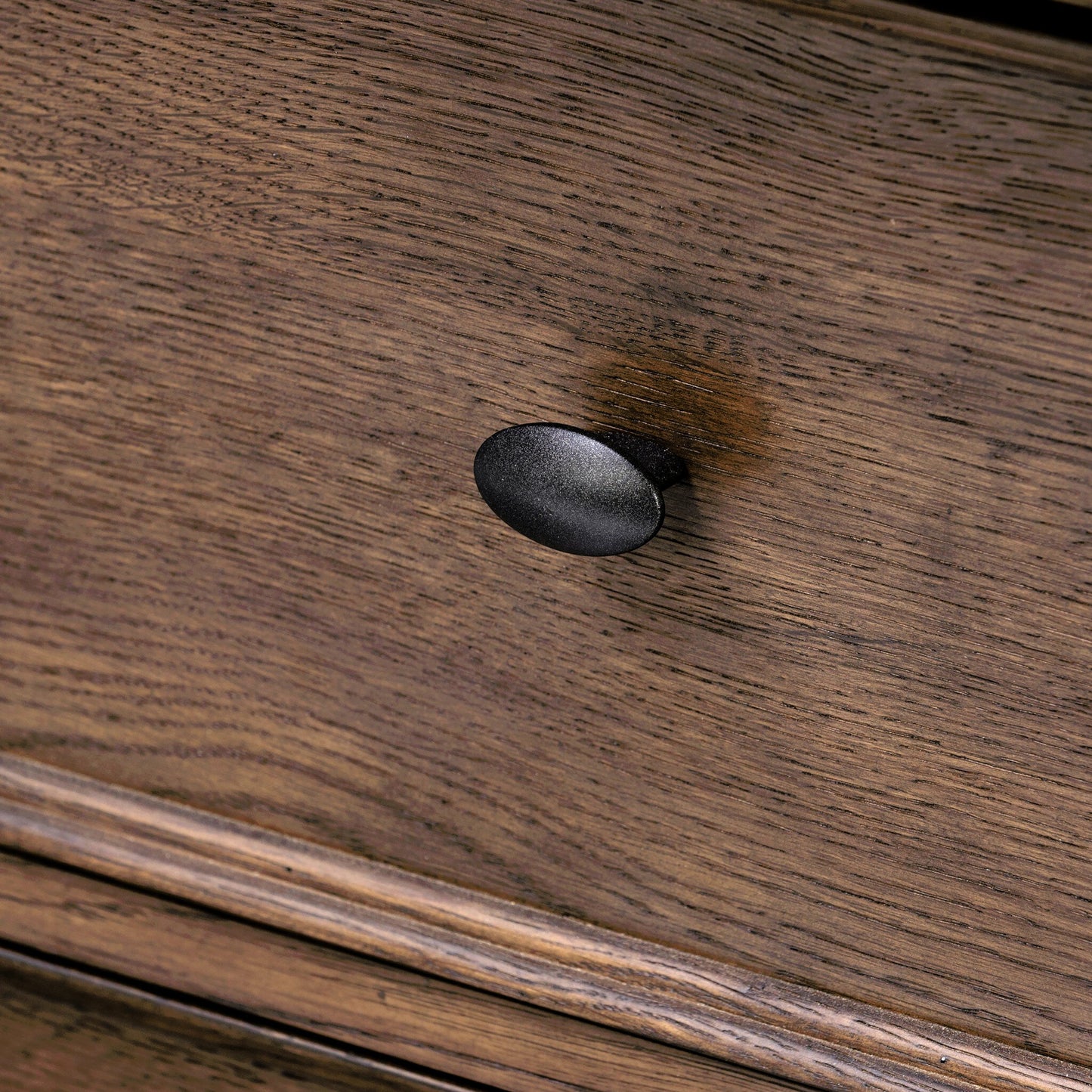 010 SI-2158433 | Closeup | Russ Nightstand by Four Hands in aged oak, aged oak veneer and aged oak. Made from solid oak, oak veneer in a modern style.