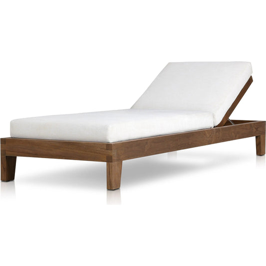 Verona Outdoor Chaise by Four Hands in alessi linen, stained toasted brown-fsc. Made from 100% polypropylene, solid fsc®-certified teak in a unique style.