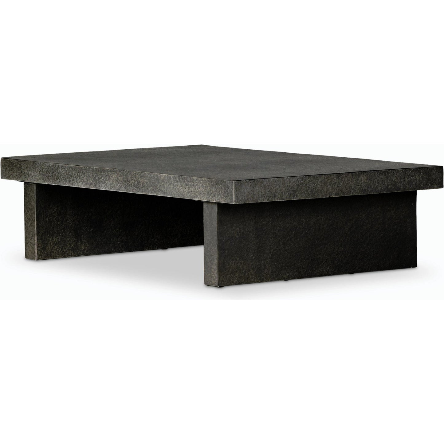 001 SI-2158200 | Primary Silo | Huesca Outdoor Coffee Table by Four Hands in distressed graphite concrete. Made from concrete in a modern style.