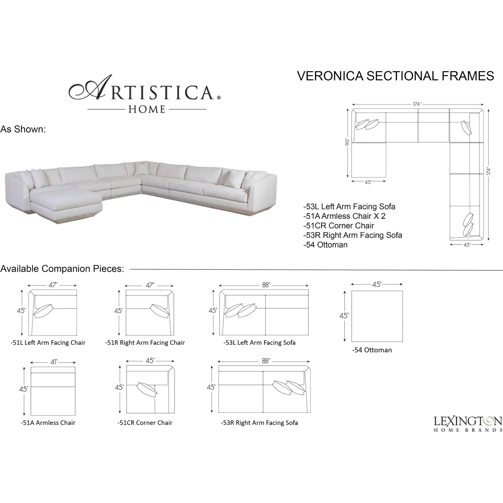Veronica Sectional Sofa by Artistica Home. Made from unique in a unique style.