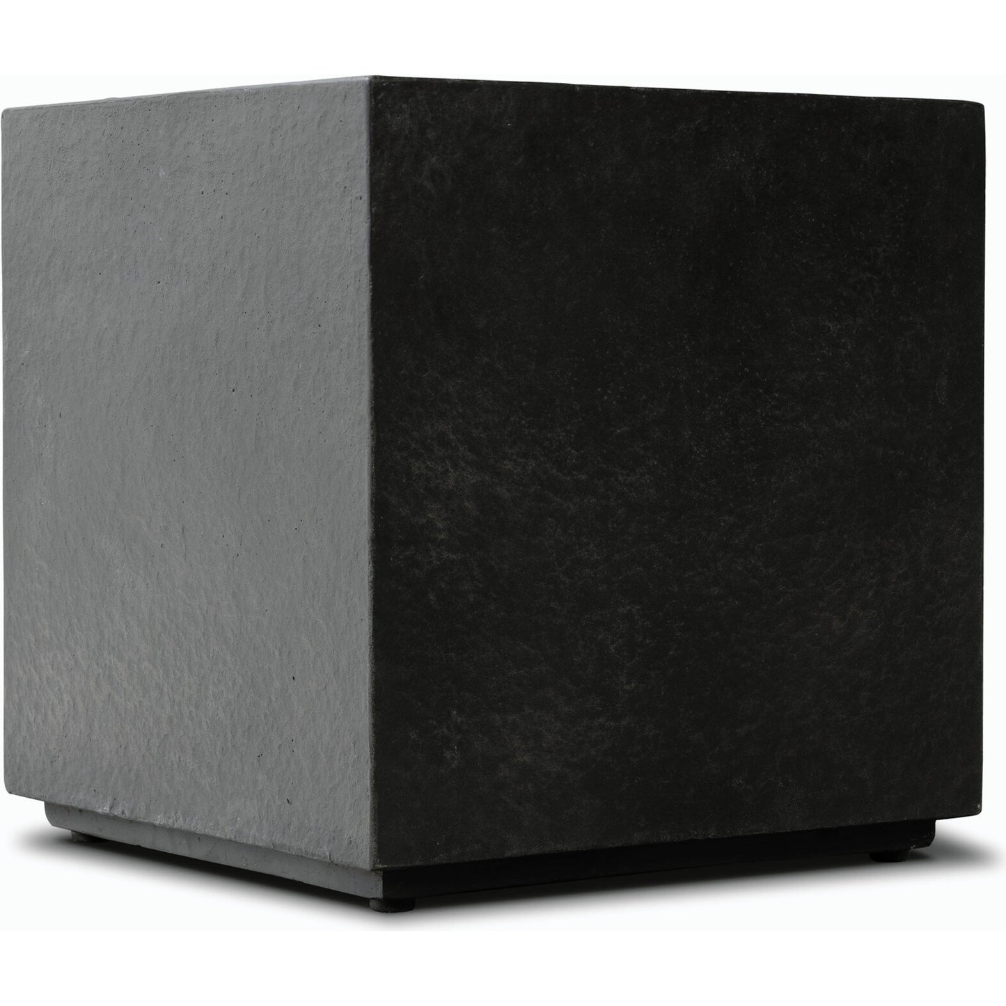 008 SI-2158202 | Closeup | Huesca Outdoor End Table by Four Hands in distressed graphite concrete. Made from concrete in a modern style.