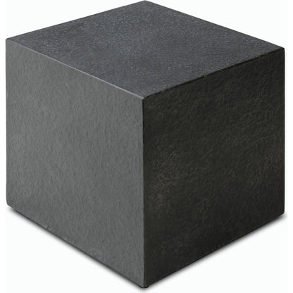 Huesca Outdoor End Table by Four Hands in distressed graphite concrete. Made from concrete in a modern style.