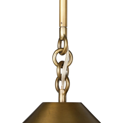 Mozelle Pendant by Four Hands in milk glass, aged brass iron. Made from glass, iron in a unique style.