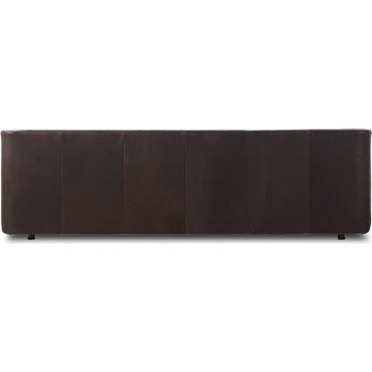 Phillip Sofa by Four Hands in heirloom cigar. Made from top grain leather, pine plywood, solid pine in a traditional style.