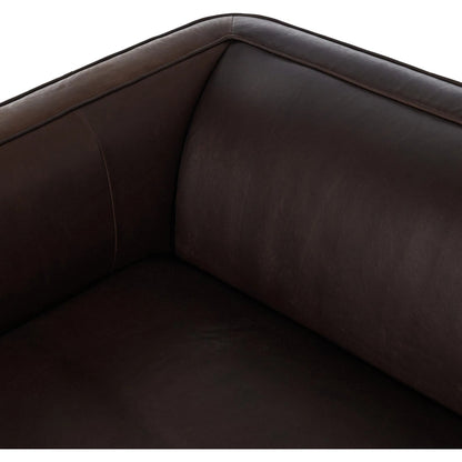 Phillip Sofa by Four Hands in heirloom cigar. Made from top grain leather, pine plywood, solid pine in a traditional style.