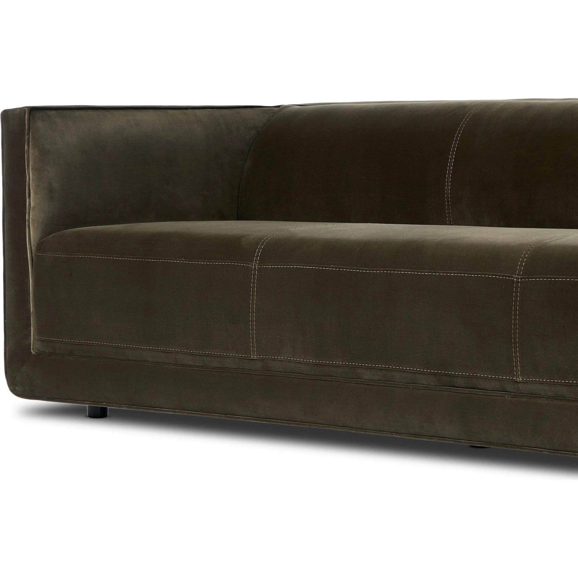 Phillip Sofa by Four Hands in surrey olive. Made from 76.8% cotton, 23.2% polyester in a unique style.