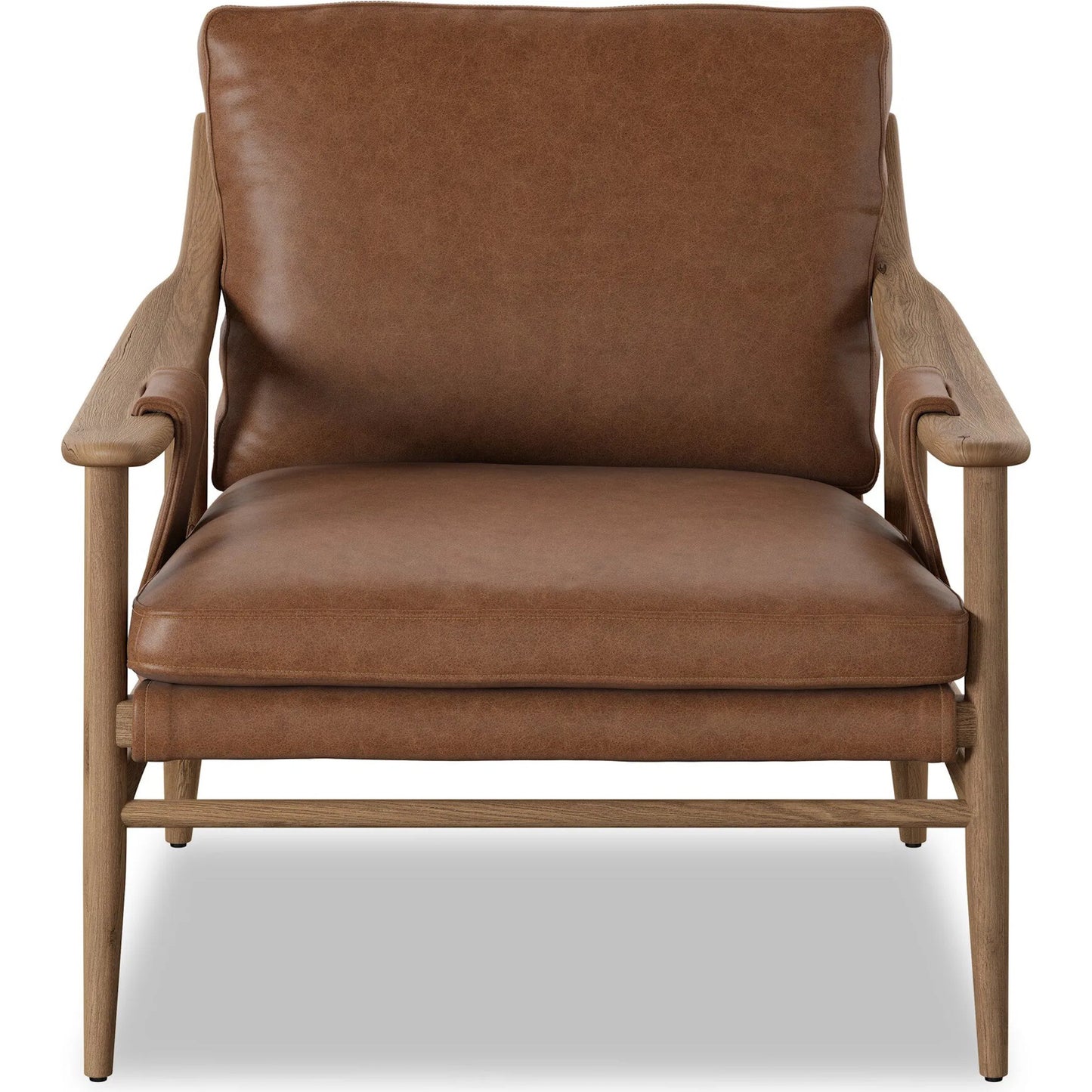 024 SI-2531646 | Additional Silo | Kimmery Chair by Four Hands in chaps saddle, worn oak. Made from top grain leather, solid oak in a transitional style.