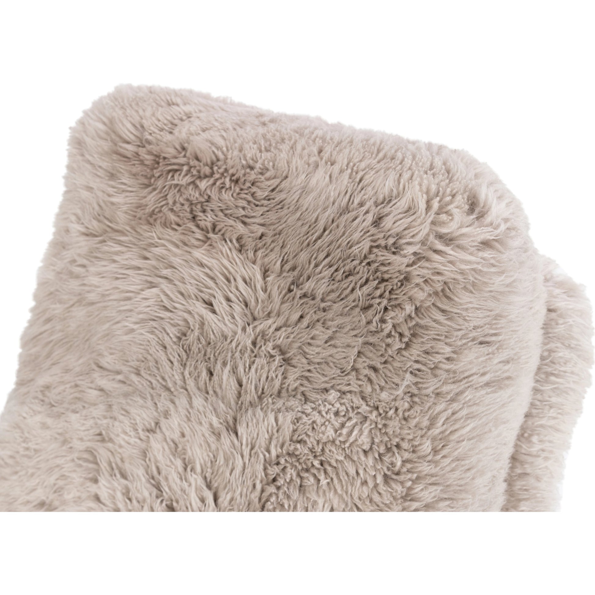 Tobin Chair by Four Hands in taupe mongolian fur and terra brown. Made from mongolia fur, rubberwood veneer in a modern style.