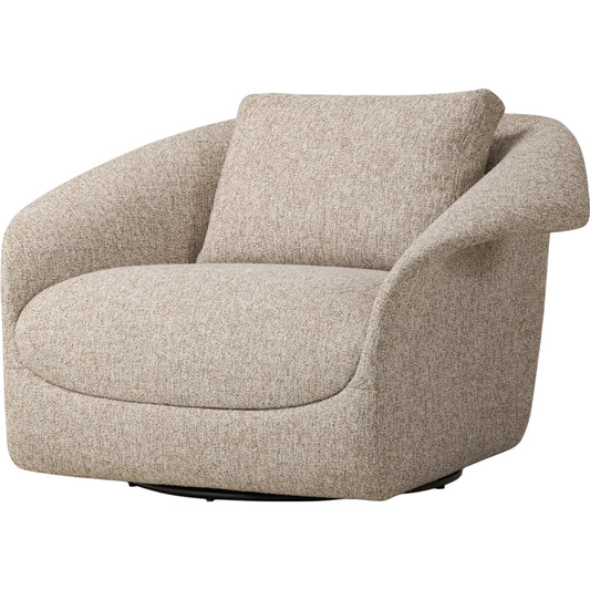 Ezra Swivel Chair by Four Hands in yuma dove. Made from 96% polyester, 4% acrylic in a unique style.