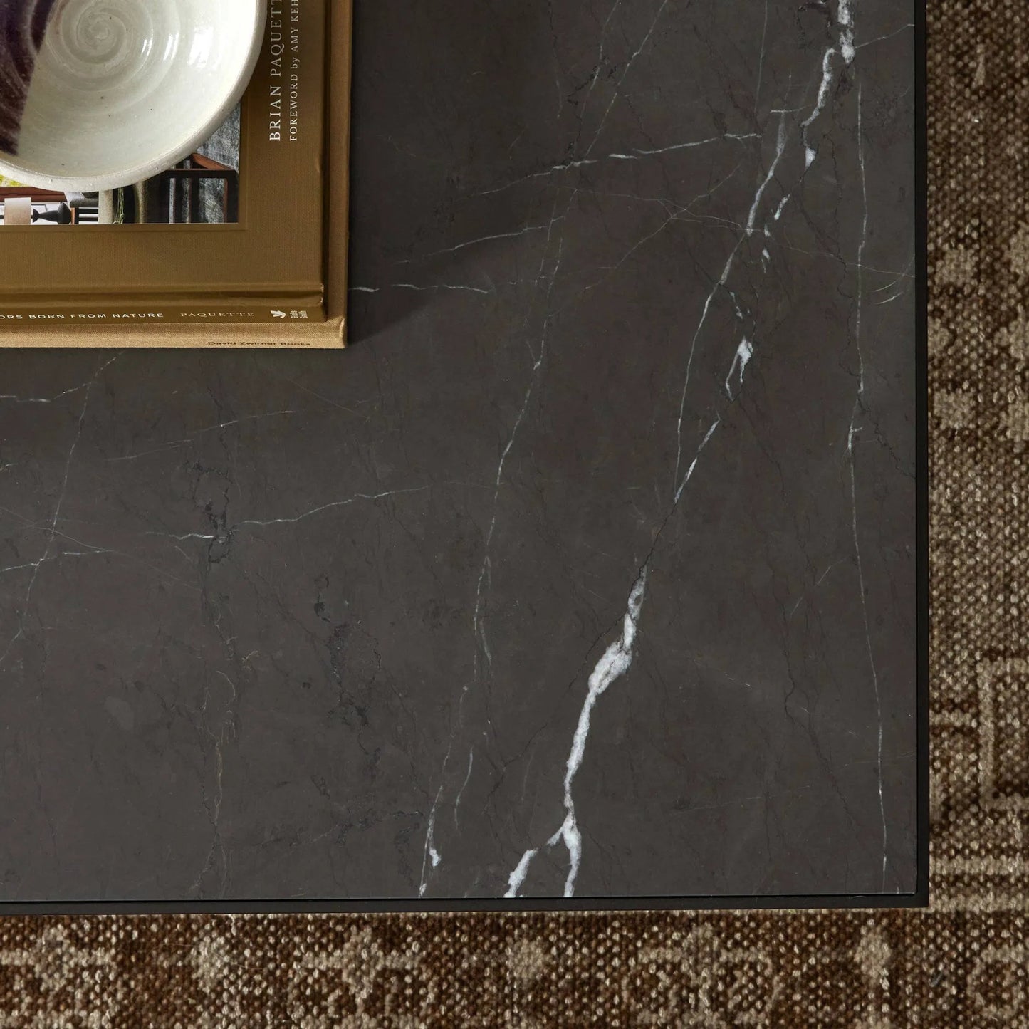 008 SI-2377031 | Closeup | Babylon Coffee Table by Four Hands. Made from solid marble, iron in a modern style.