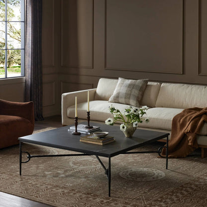 Babylon Coffee Table by Four Hands. Made from solid marble, iron in a modern style.