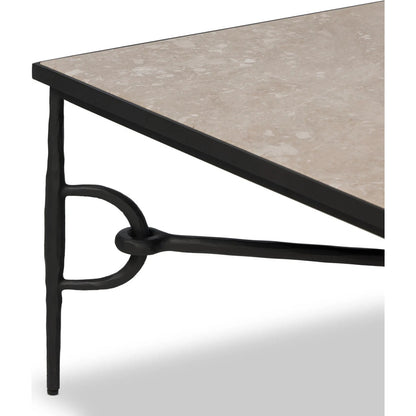 Babylon Coffee Table by Four Hands. Made from solid marble, iron in a modern style.