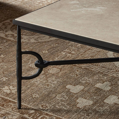 Babylon Coffee Table by Four Hands. Made from solid marble, iron in a modern style.