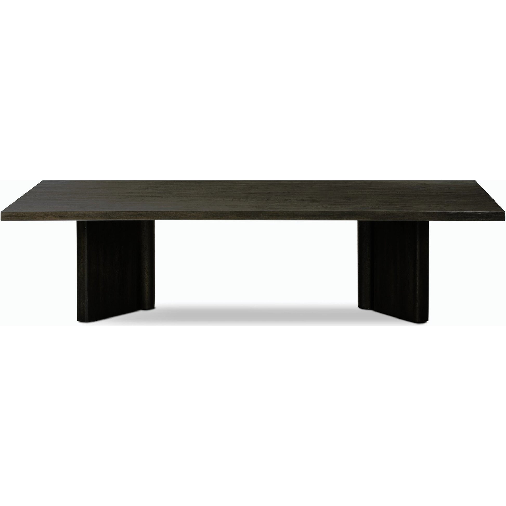 Huxley Coffee Table by Four Hands in smoked black veneer. Made from thick oak veneer, solid oak in a modern style.