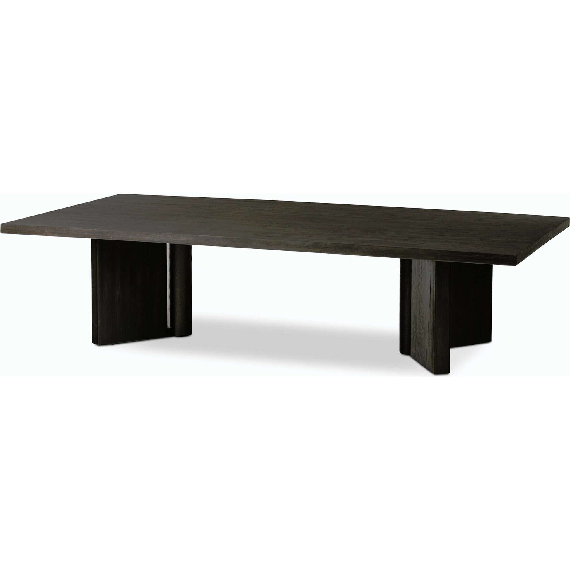 Huxley Coffee Table by Four Hands in smoked black veneer. Made from thick oak veneer, solid oak in a modern style.