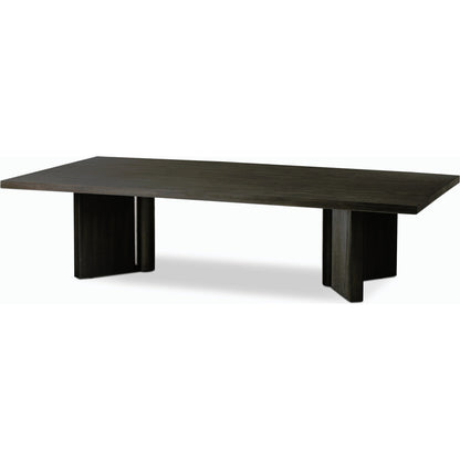 Huxley Coffee Table by Four Hands in smoked black veneer. Made from thick oak veneer, solid oak in a modern style.