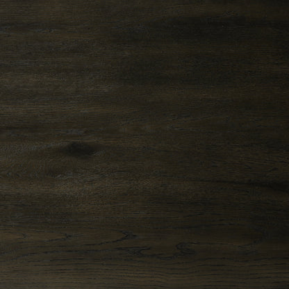 Huxley Console Table by Four Hands in smoked black veneer. Made from thick oak veneer, engineered hardwood in a modern style.