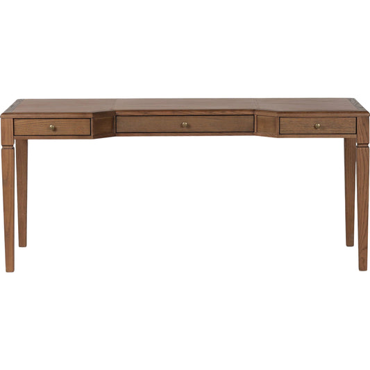 Claude Desk by Four Hands. Made from oak veneer, top grain leather, solid oak in a modern style.