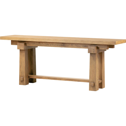 Josette Console Table by Four Hands in honey oak veneer. Made from oak veneer, solid oak in a modern style.
