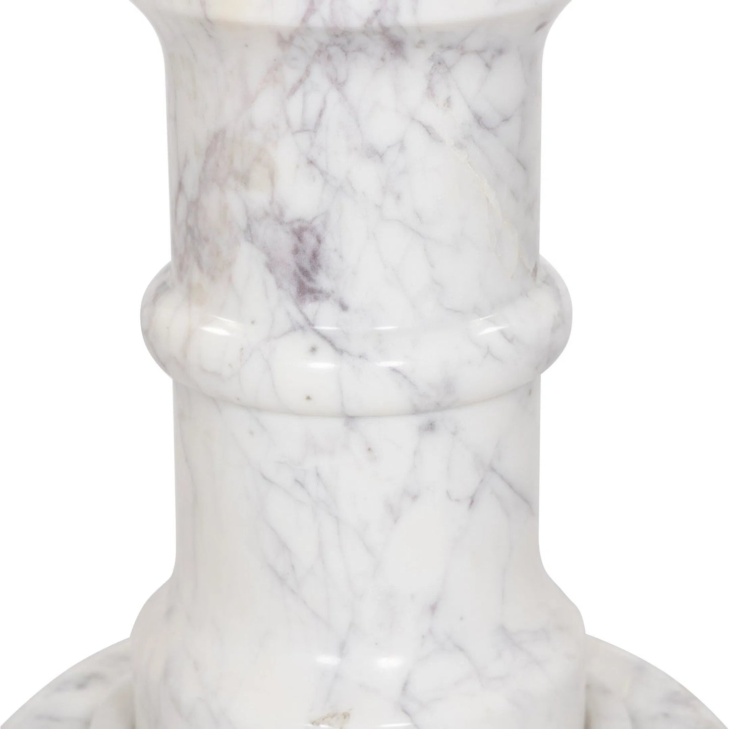 008 SI-2257115 | Closeup | Cyprus End Table by Four Hands in veined white marble solid. Made from solid marble in a modern style.