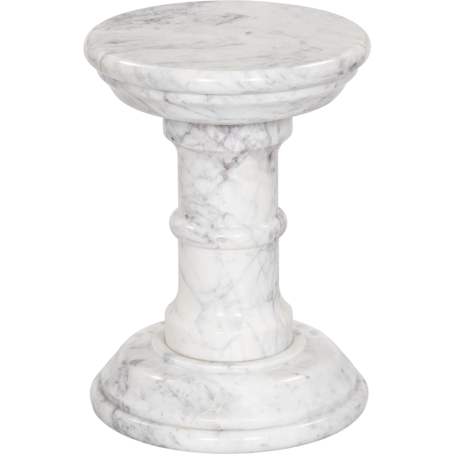 000 SI-2257115 | Primary Silo | Cyprus End Table by Four Hands in veined white marble solid. Made from solid marble in a modern style.