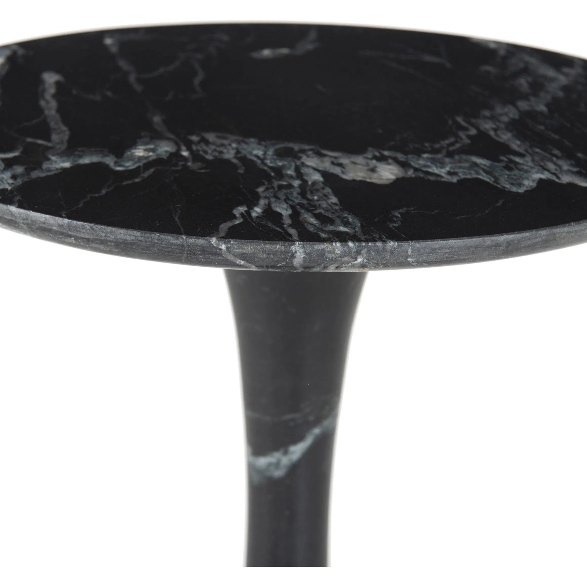 Polli End Table by Four Hands in black marble. Made from solid marble in a modern style.