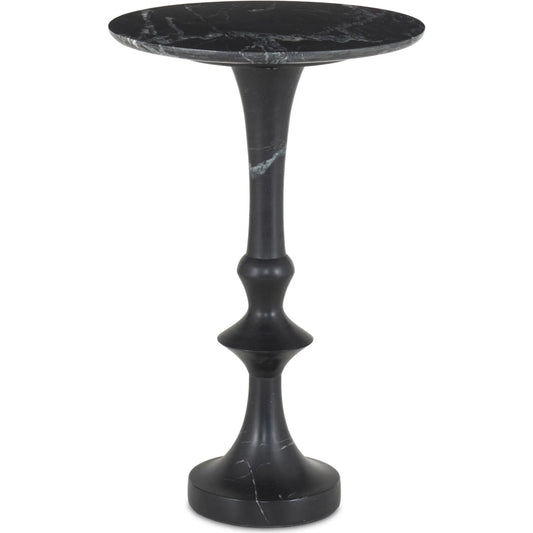 Polli End Table by Four Hands in black marble. Made from solid marble in a unique style.