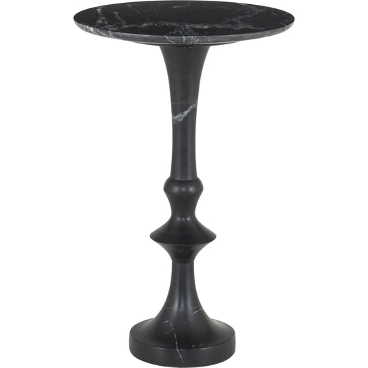 Polli End Table by Four Hands in black marble. Made from solid marble in a modern style.